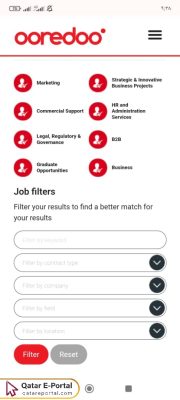 Steps to search for Ooredoo Qatar careers